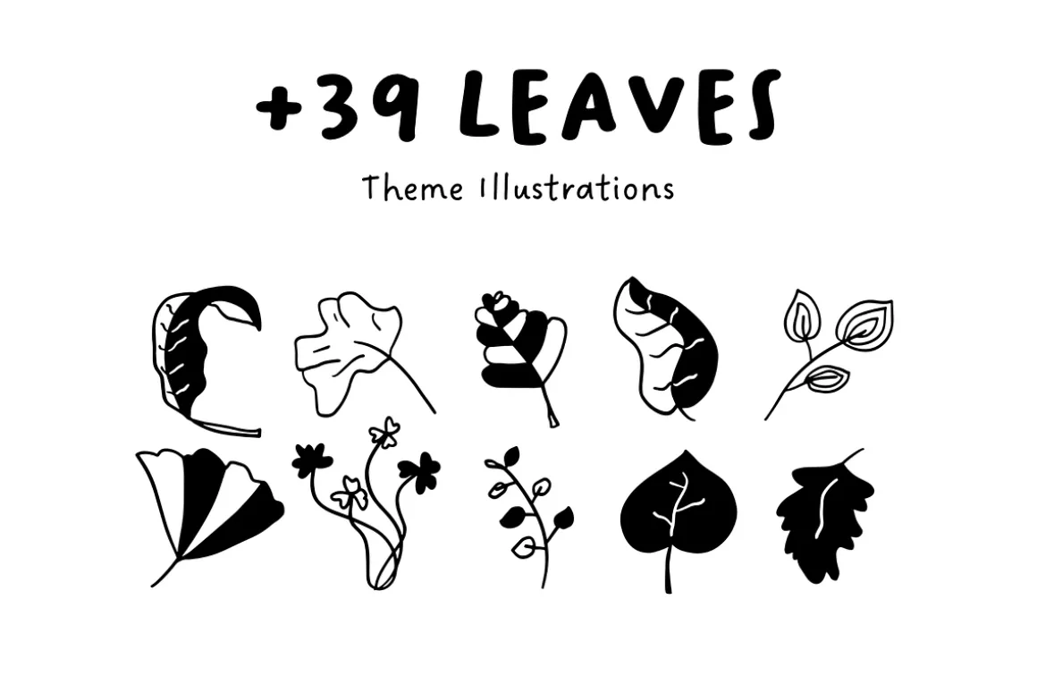 39+ Hand-Drawn Leaves Illustrations
