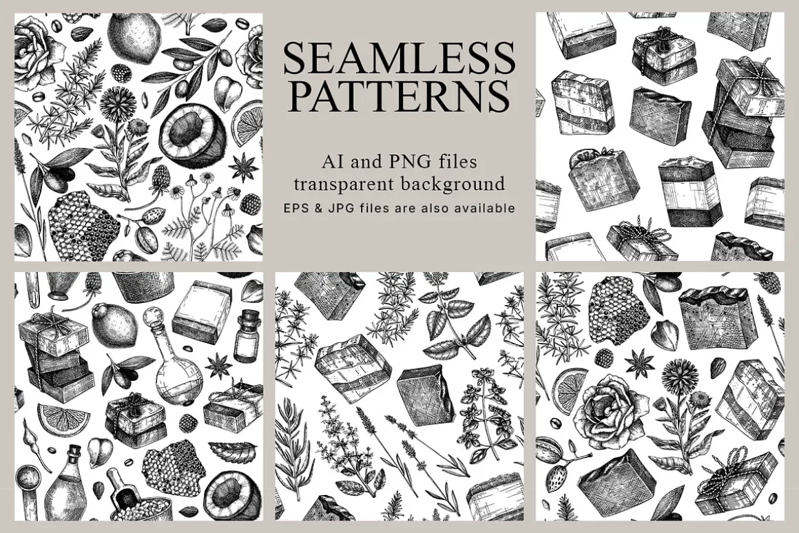 Hand-Drawn Soap Making Vector Set