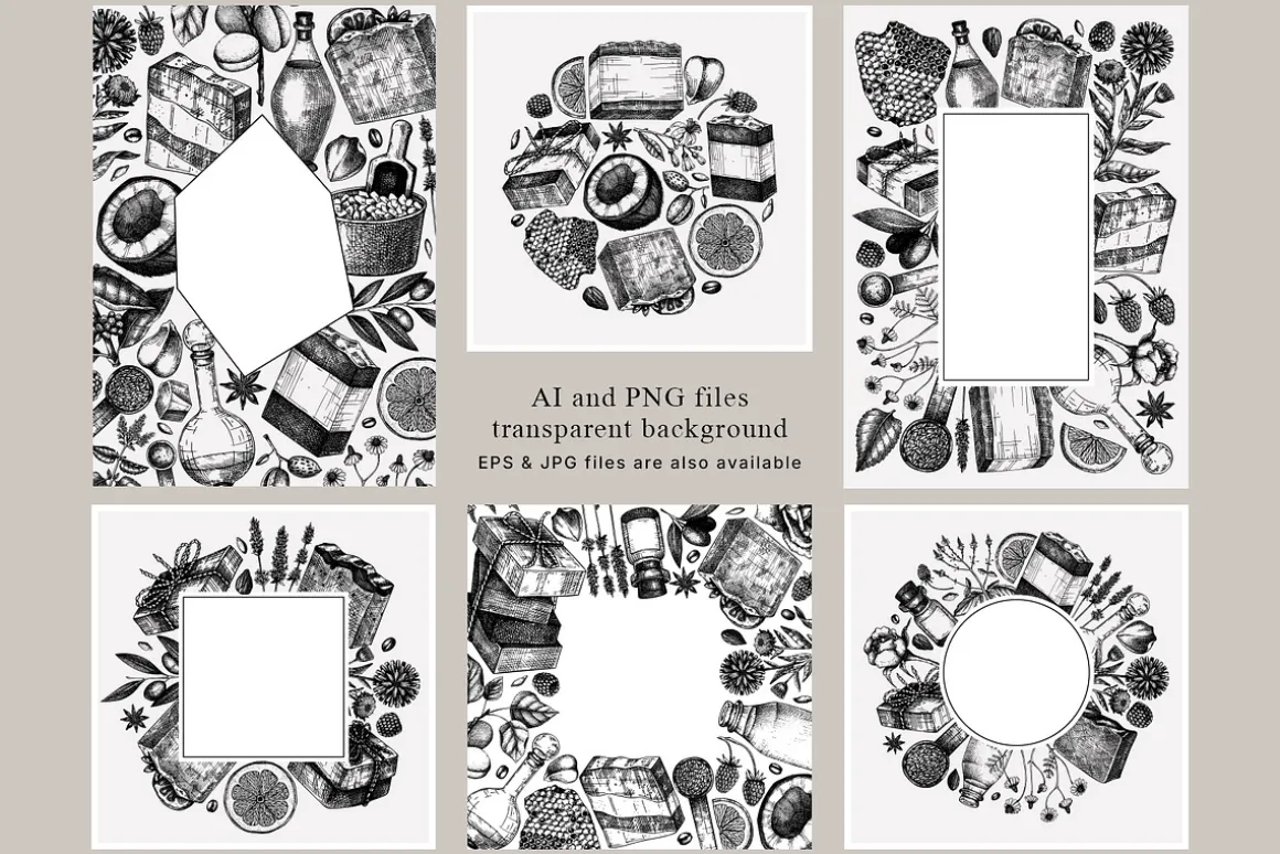 Hand-Drawn Soap Making Vector Set