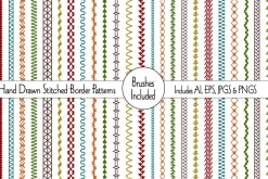 Hand Drawn Stitched Border Patterns