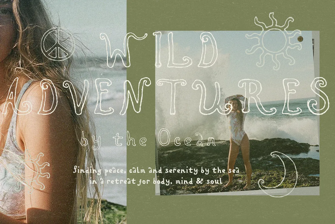 Hand Lettered Retro Outline Font