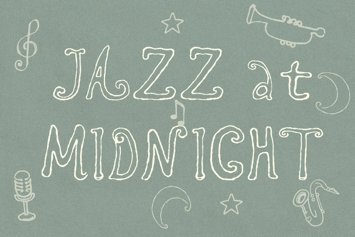 Hand Lettered Retro Outline Font