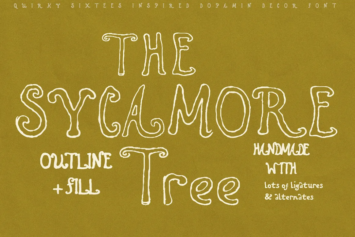 Hand Lettered Retro Outline Font