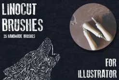 Hand-made linocut brushes