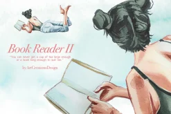 Hand-painted Book Reader II Clipart