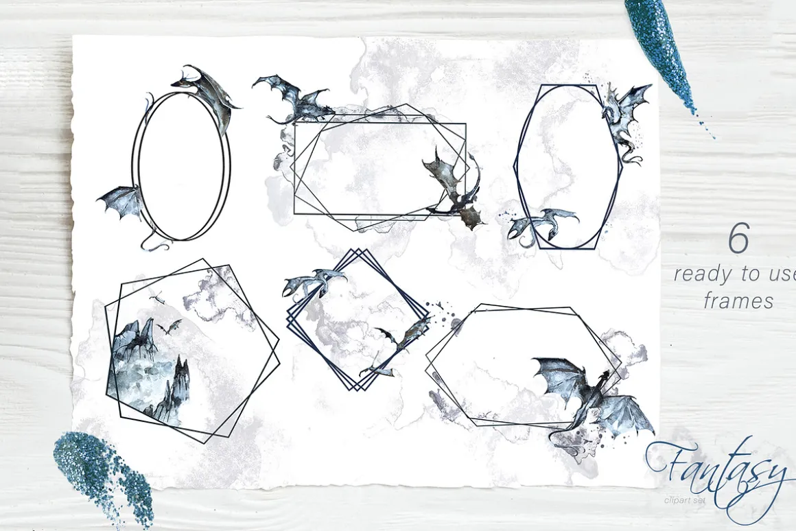 Hand-Painted Fantasy Clipart Set
