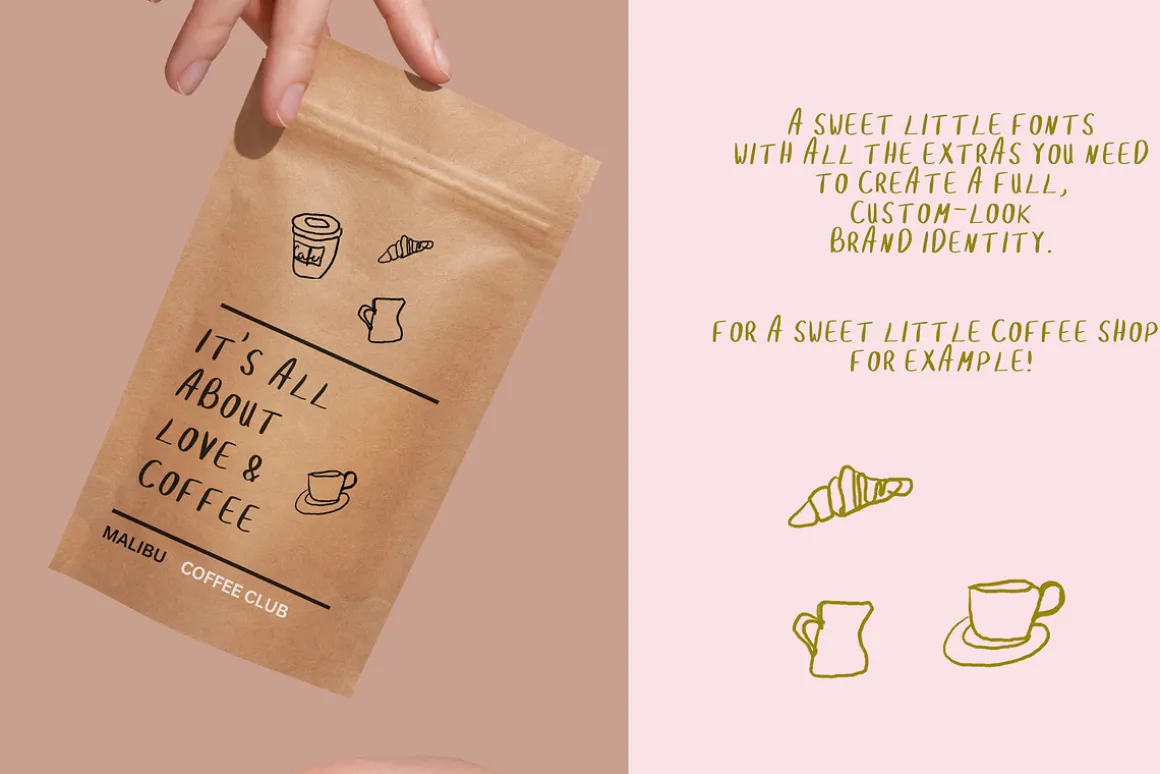 Handwritten Font + Hand Drawn Icons