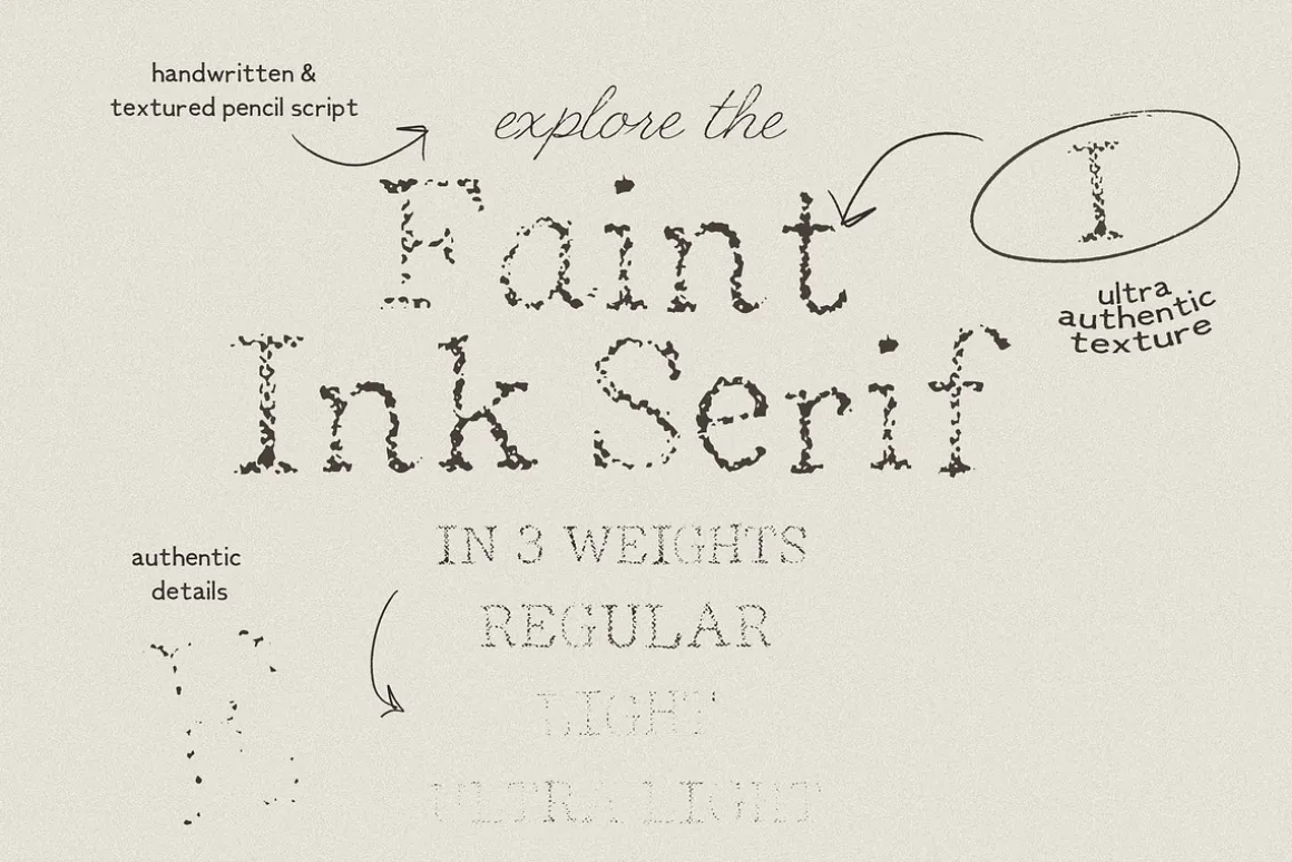 Handwritten Ink Pencil Texture Fonts