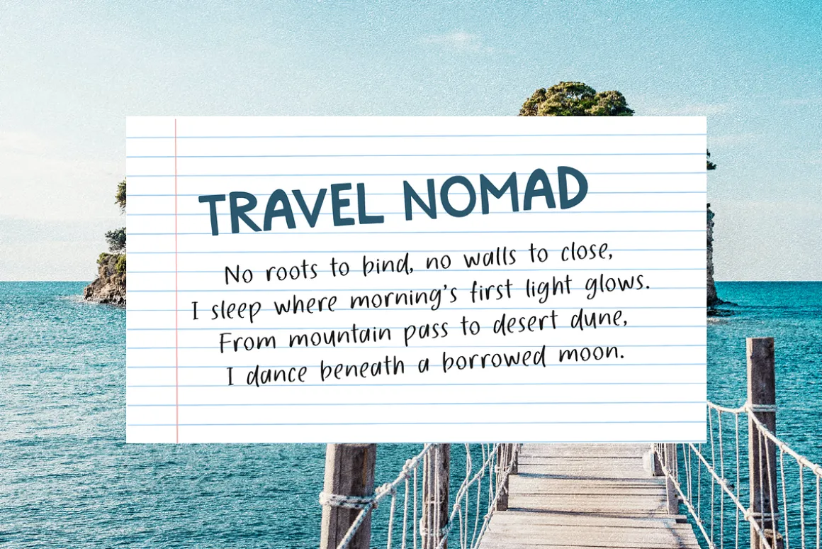 Handwritten Sans Outline Display