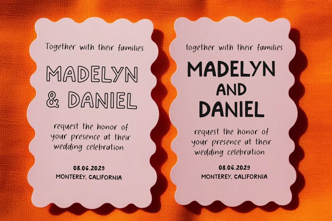 Handwritten Sans Outline Display