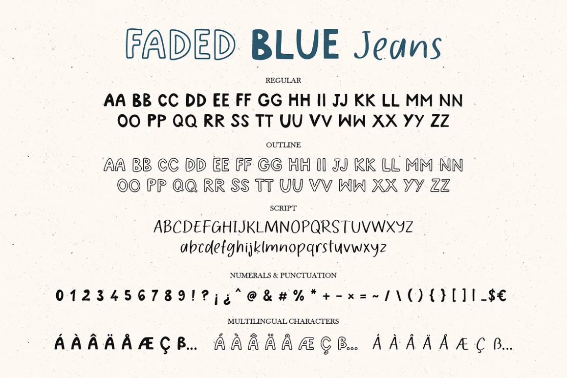 Handwritten Sans Outline Display