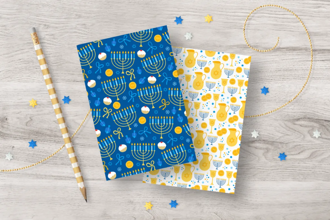 12 Hanukkah Seamless Patterns