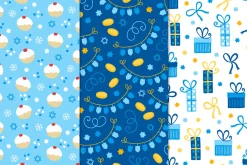 12 Hanukkah Seamless Patterns