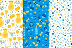 12 Hanukkah Seamless Patterns