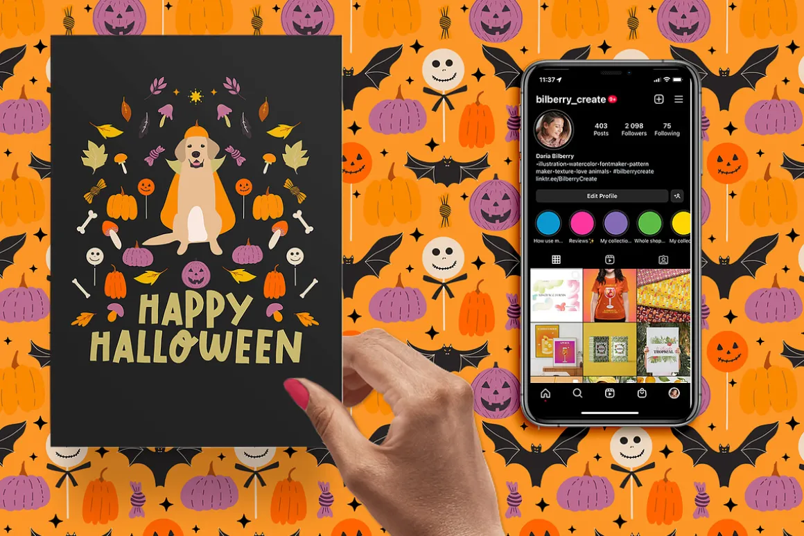 Happy Halloween art set