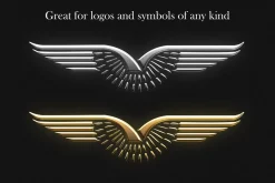 HD Photoshop Gold, text logo FX