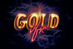 HD Photoshop Gold, text logo FX