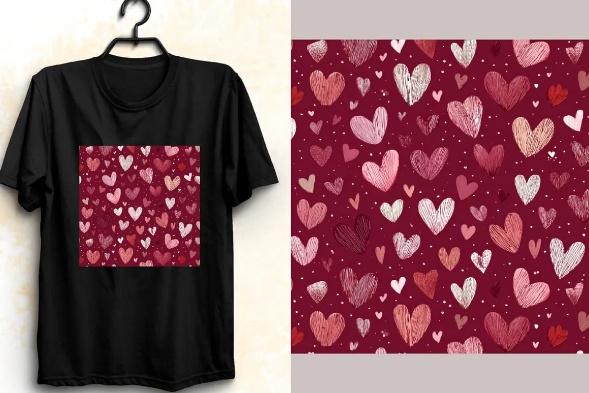 Heart Valentines Seamless Pattern