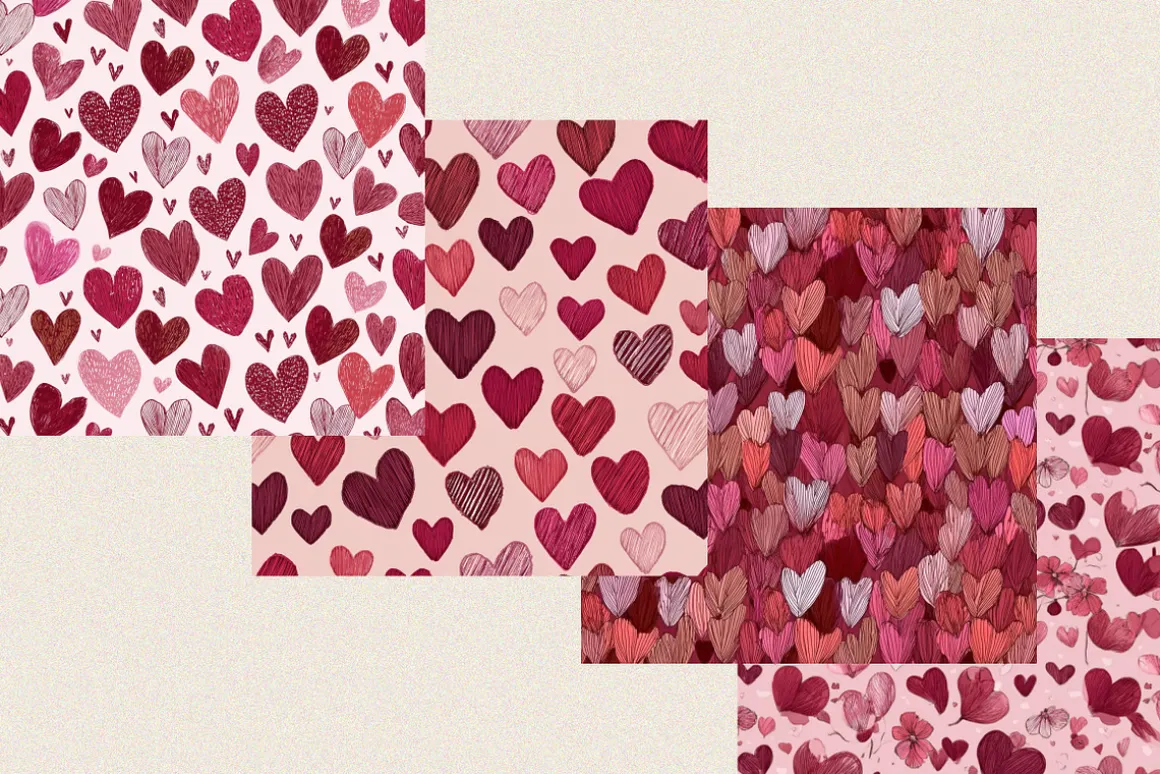 Heart Valentines Seamless Pattern