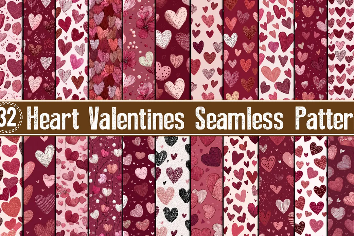 Heart Valentines Seamless Pattern