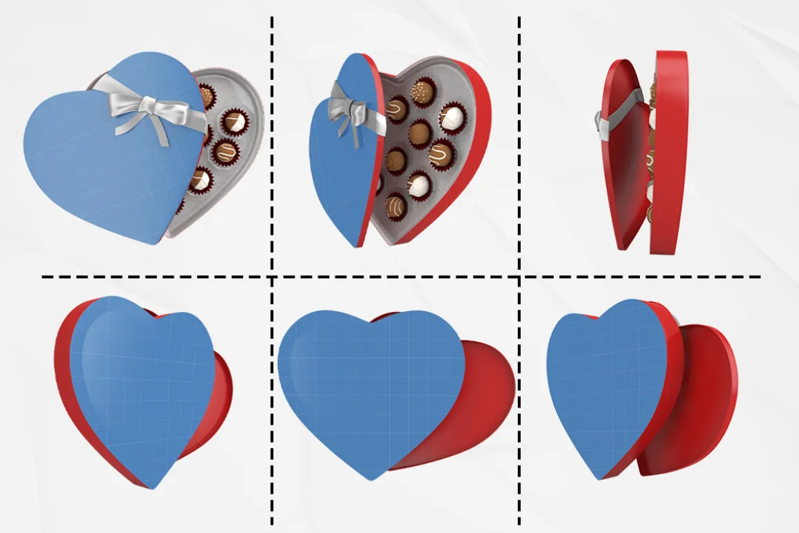 Heart Chocolate Box Mockup Kit