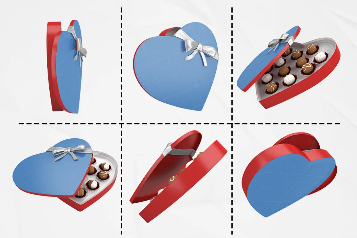 Heart Chocolate Box Mockup Kit