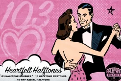 Heartfelt Halftone Vector Brushes