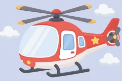 Helicopter Air TransportationCartoon