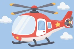 Helicopter Air TransportationCartoon