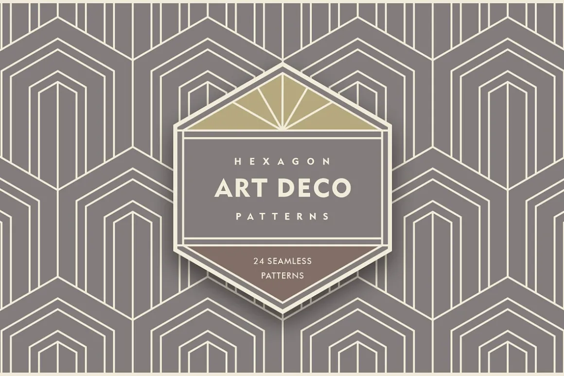 Hexagon ArtDeco Seamless Patterns