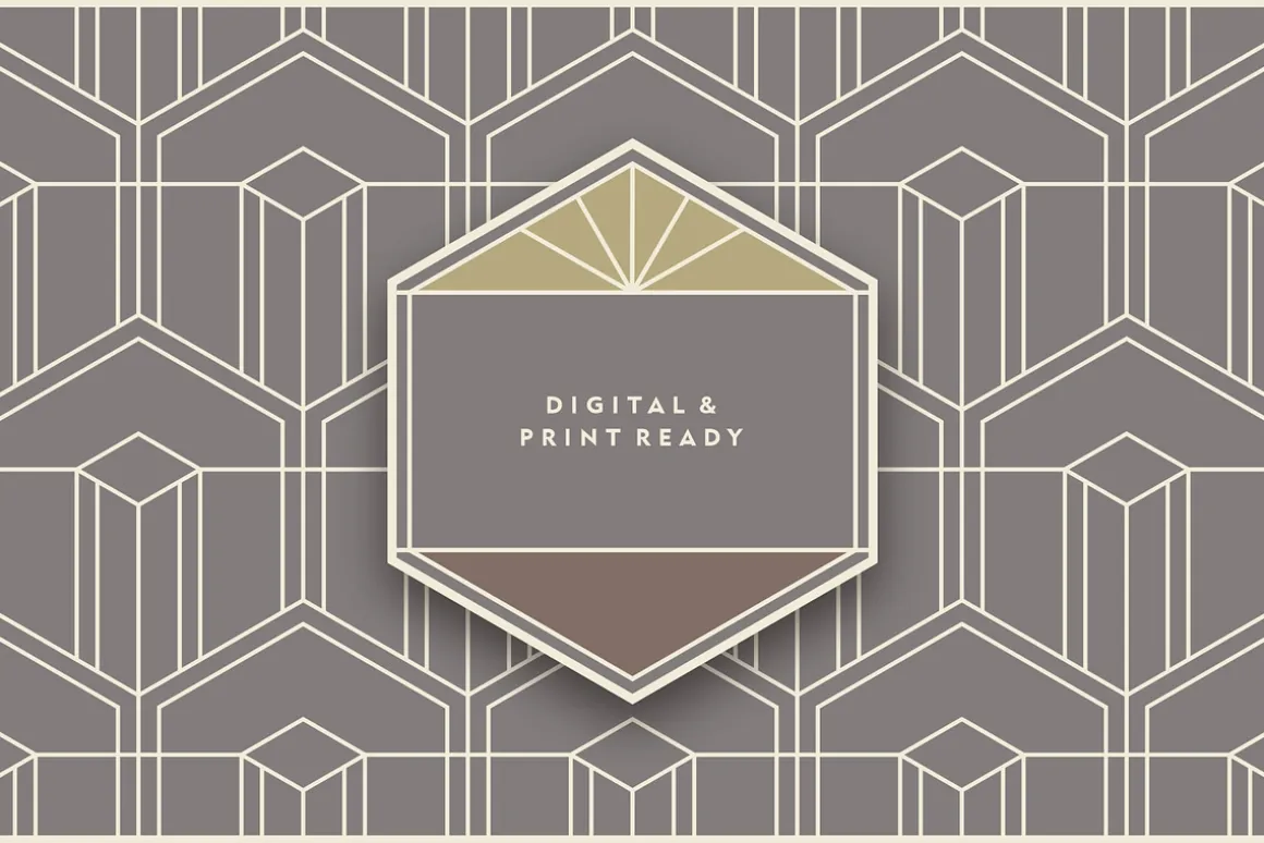 Hexagon ArtDeco Seamless Patterns