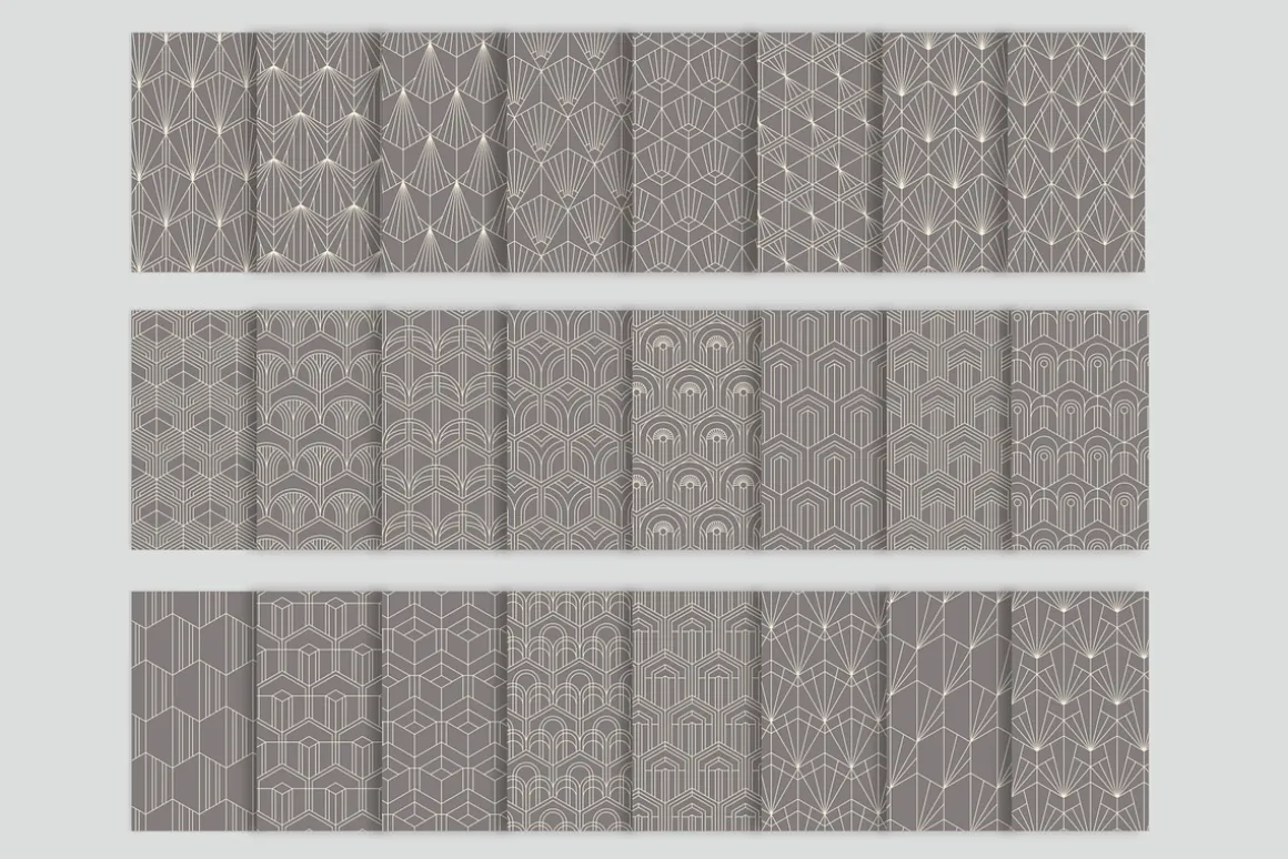 Hexagon ArtDeco Seamless Patterns
