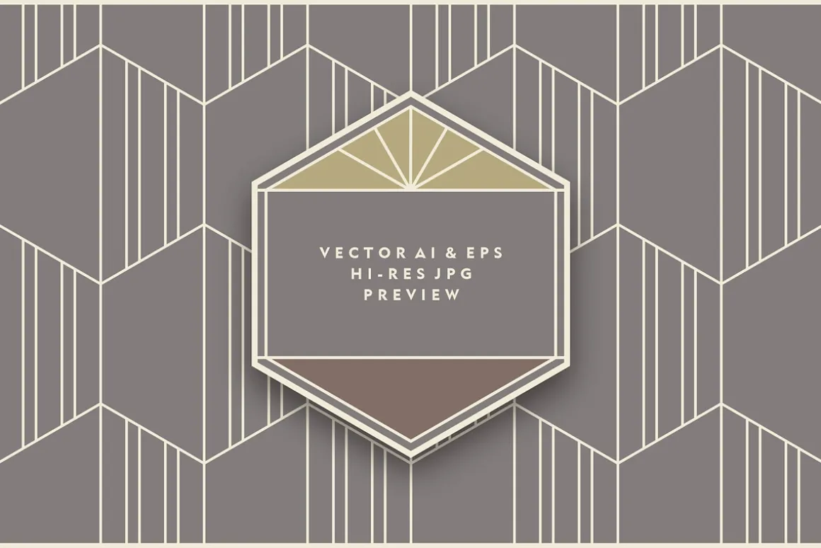 Hexagon ArtDeco Seamless Patterns
