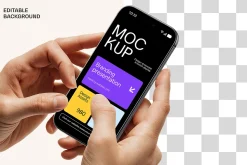 Holding iPhone 17 Pro Max Mockup