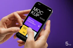 Holding iPhone 17 Pro Max Mockup