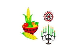 Holiday Candle Icons Set