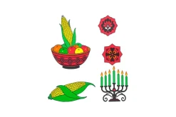 Holiday Candle Icons Set