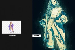 Hologram Square, Poster Photo Effect