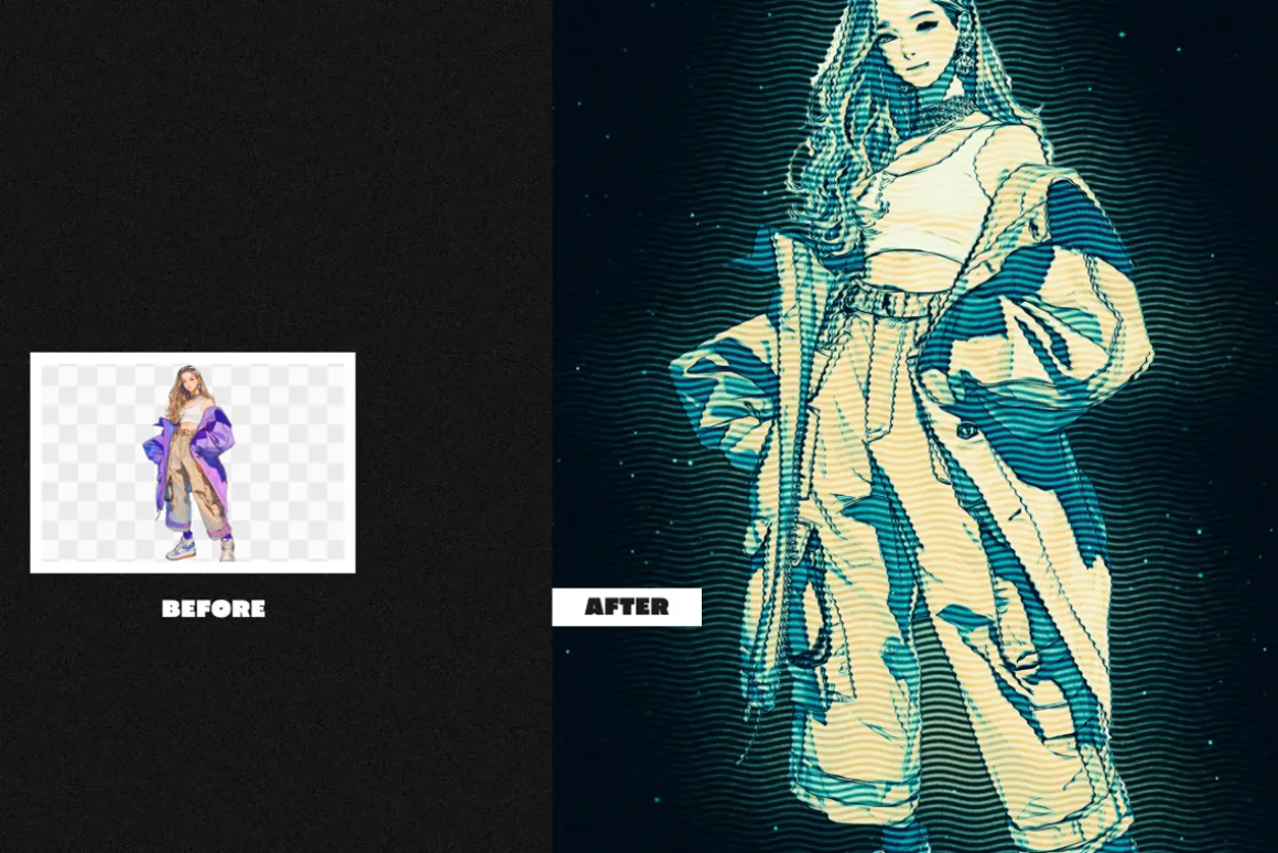 Hologram Square, Poster Photo Effect