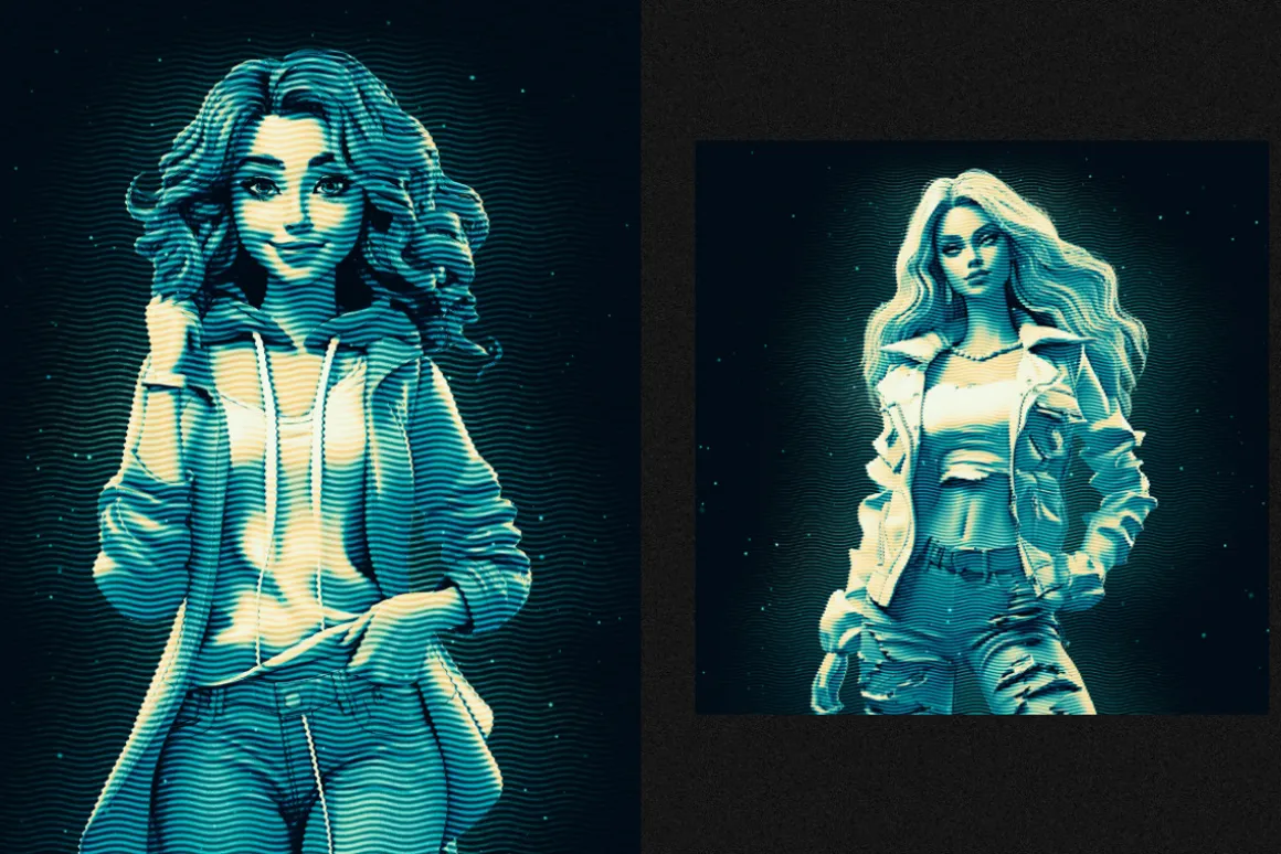 Hologram Square, Poster Photo Effect