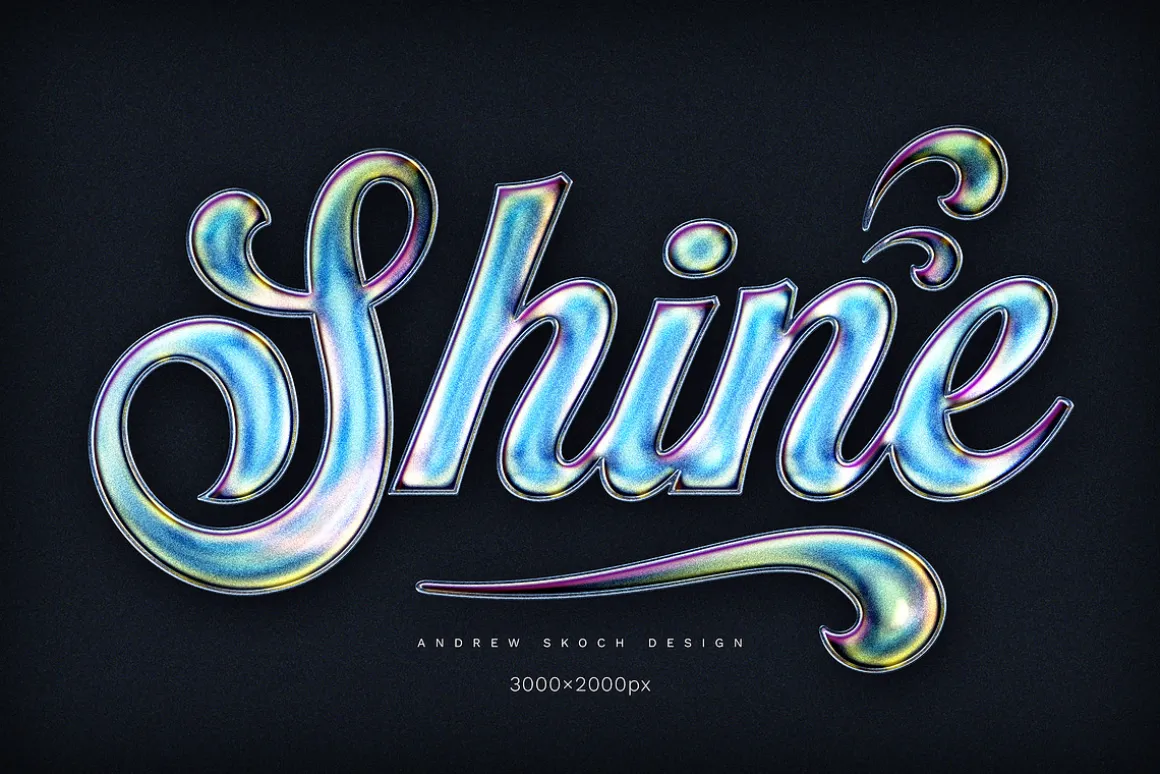 Holographic Text Logo Effects Bundle