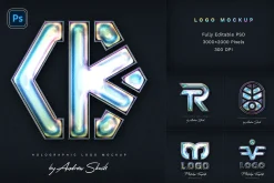 Holographic Text Logo Effects Bundle
