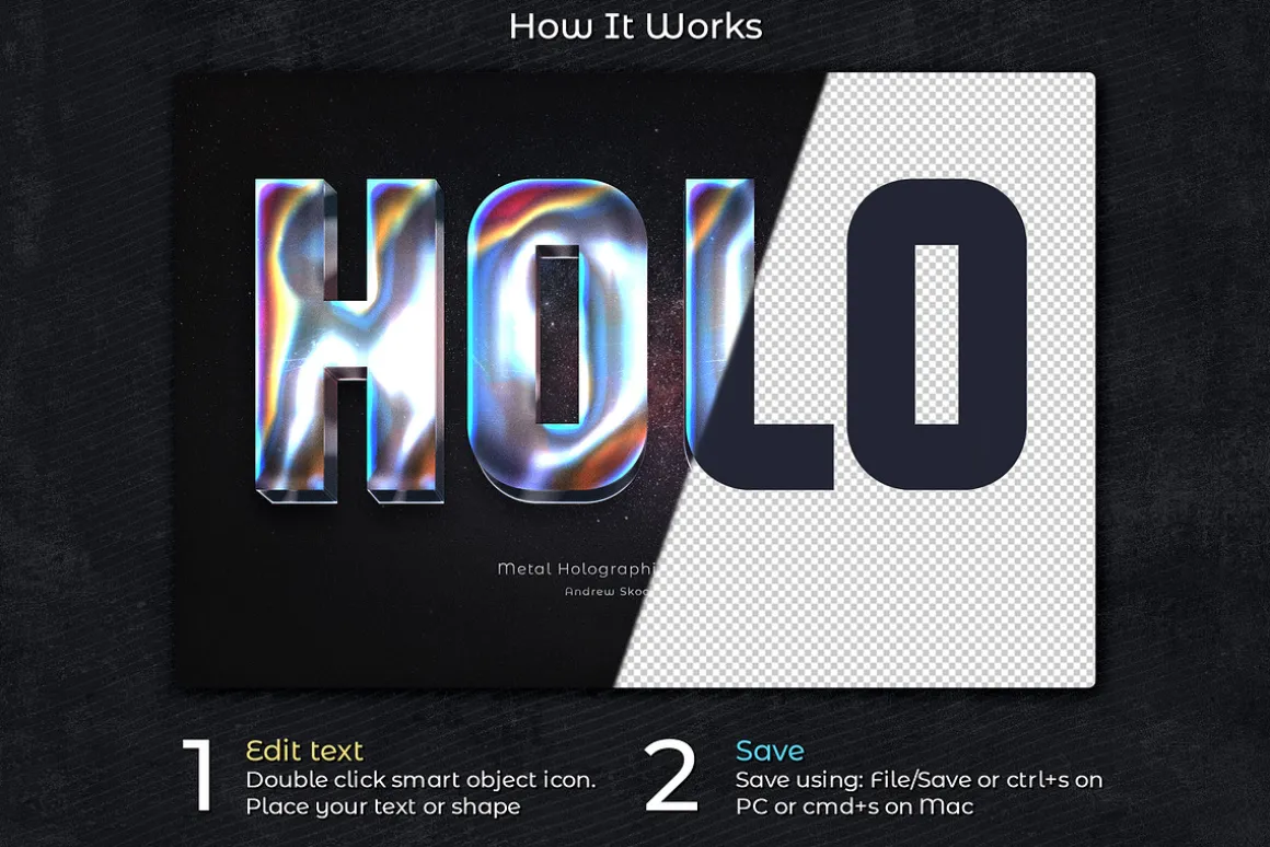 Holographic Text Logo Effects Bundle
