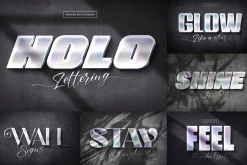 Holographic Text Logo Effects Bundle