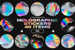 Holographic Stickers PNG Transparent