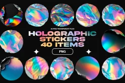 Holographic Stickers PNG Transparent