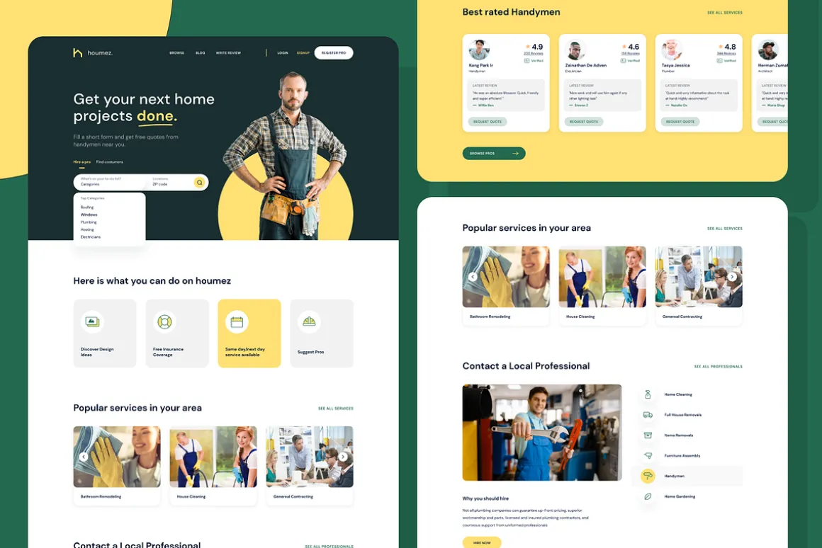 Home Repair Website Homepage