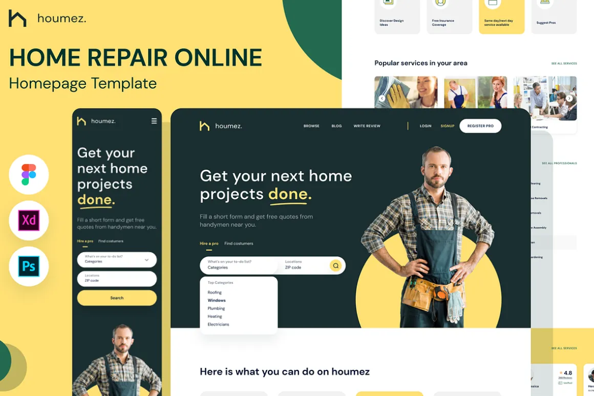 Home Repair Website Homepage