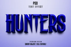 Hunters 3d text effect style