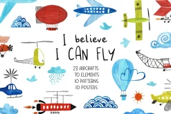 I Believe I Can Fly. Gouache Set.